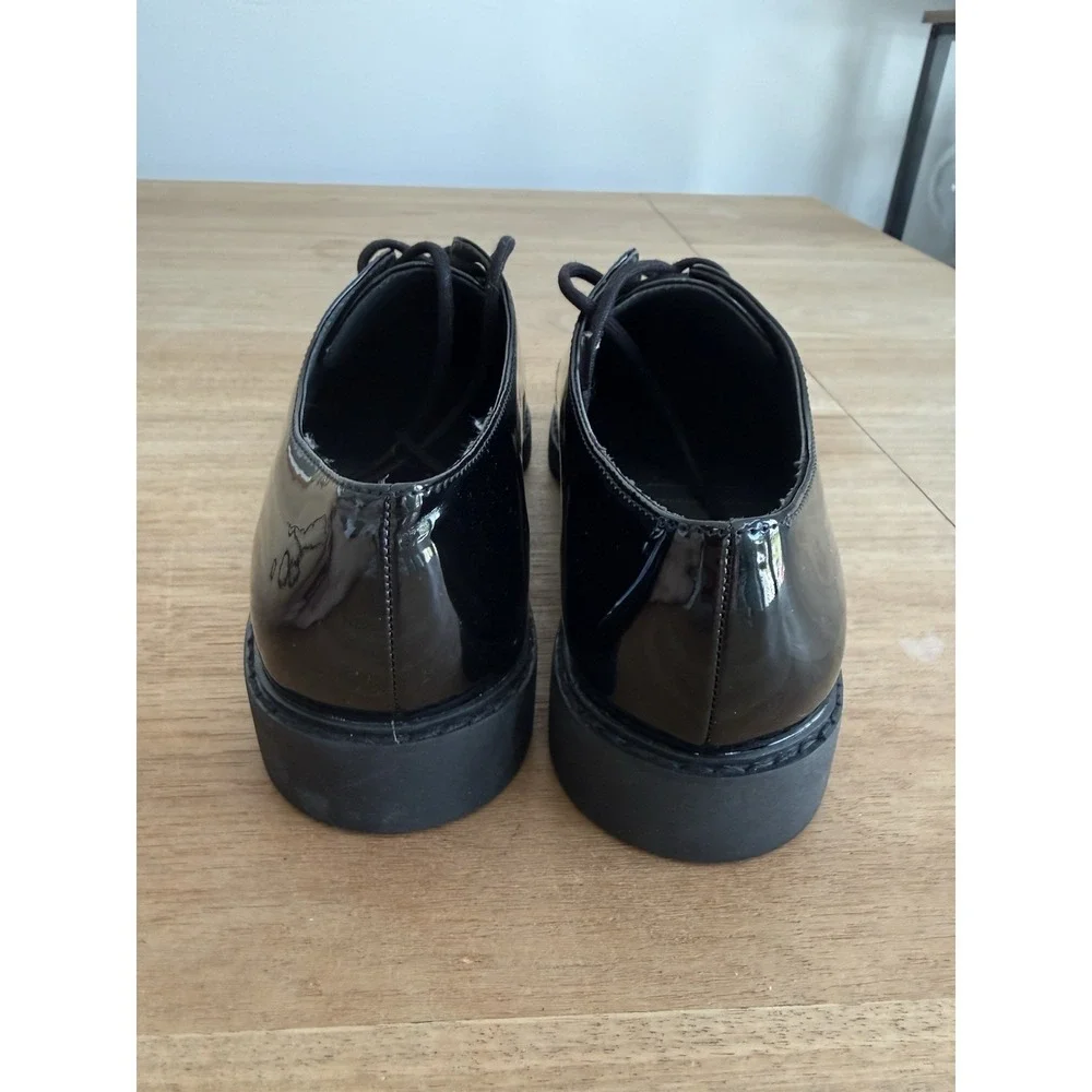 Franco Sarto Black Patent Oxford Dress Shoes Men's 8.5M‎ Lace Up Formal NEW